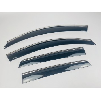 Дефлекторы окон Nissan Qashqai I 2006-2014 с нерж. хром полоской-2